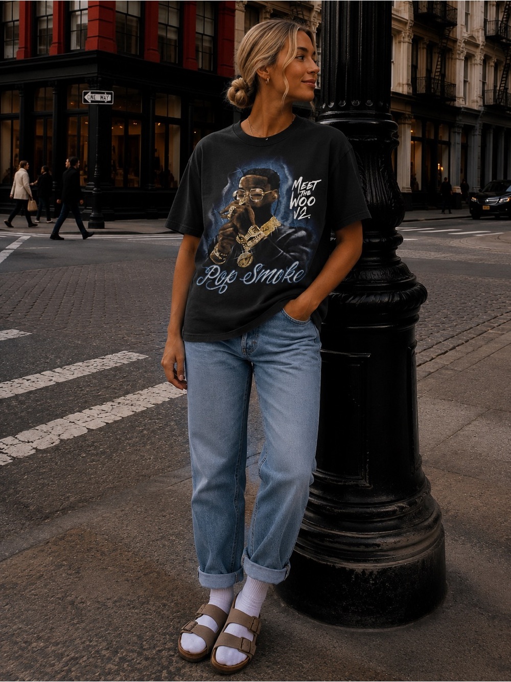 Pop Smoke "Meet the Woo 2" graphic t-shirt featuring an airbrush size small